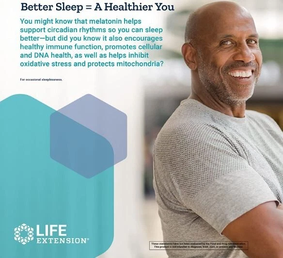 Lote de 4 Pastillas Vegetarianas Life Extension Melatonina 3mg para Sueño Recantador 60 Foto 3 de 4