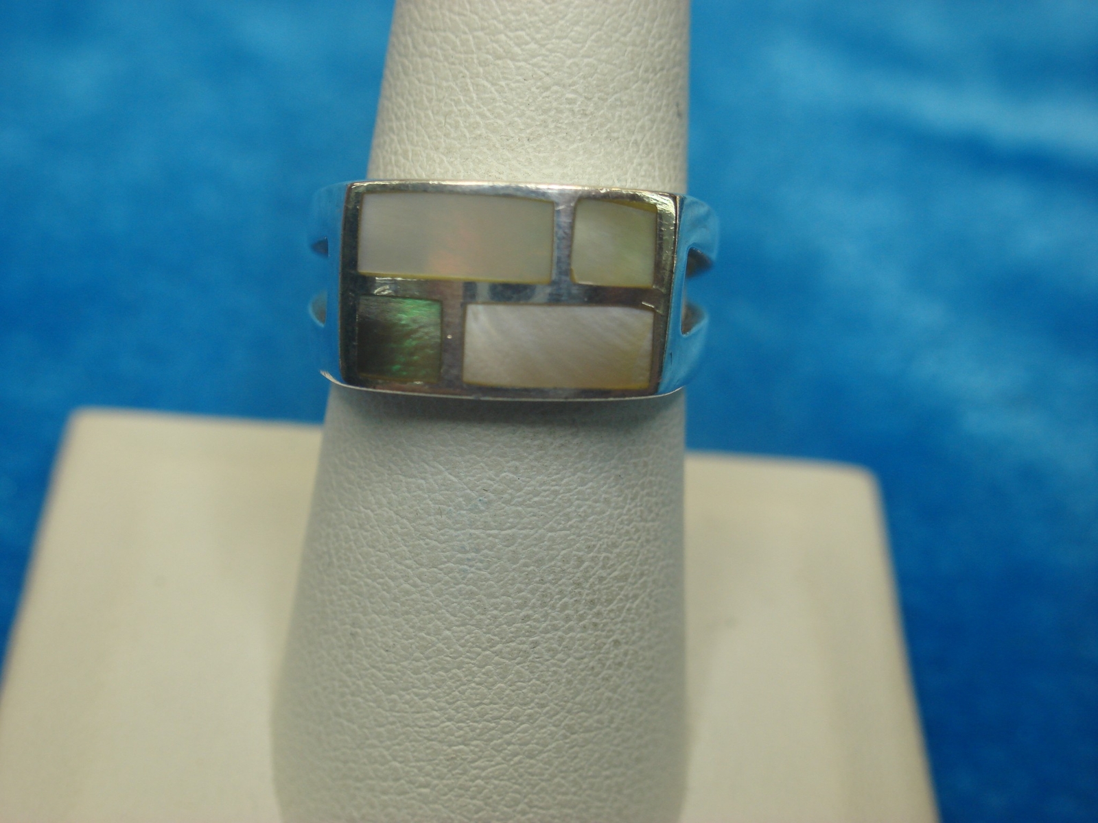 STERLING SILVER & ABALONE RING - 4 DIFF. SHADES -… - image 1