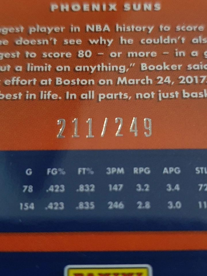 2017 Donruss Optic Devin Booker #117 PREMIUM BOX /249 Prizm - PSA 9 (POP 1) - Imagem 2 de 3