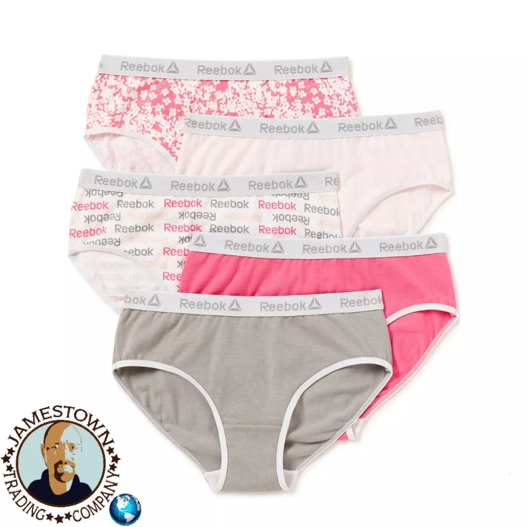 handikap uhøjtidelig uøkonomisk Reebok Girls&#039; Underwear, Cotton Stretch Hipster Panties, 5 Pack Gray  XL 16 | eBay