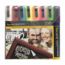 Securit Illumigraph Liquid Chalk Marker Pens - Narrow Chisel 2X6mm Set of 8