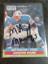 RARE 1992 PRO Set Mike Munchak Hand Signed On Card Auto Houston Oilers