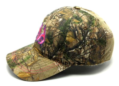 REALTREE PINK ANTLER LOGO hat camouflage adjustable cap w/ pink
