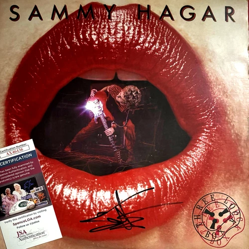 SAMMY HAGAR Signed THREE LOCK BOX Vinyl Record LP JSA COA Van Halen Montrose