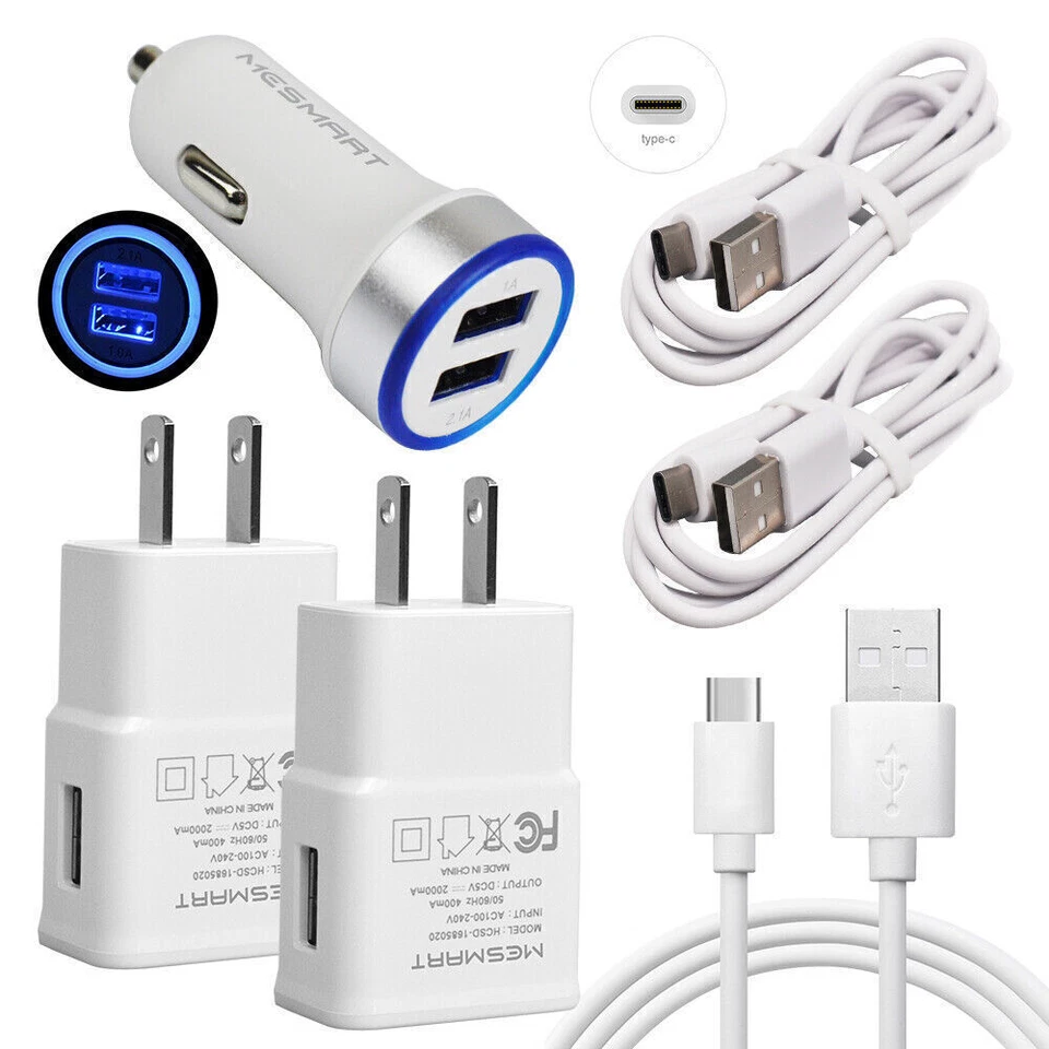 For Samsung Moto 18W USB Wall Charger/Dual Port Car Charger/5FT Cable Combo Kit - Image 3 of 4