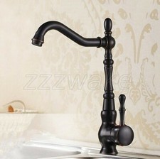 Swivel Spout Oil Rubbed Bronze Kitchen Faucet Single Handle Hole Sink Mixer Tap