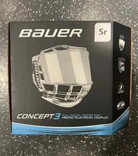 Bauer Concept 3 Hockey Helmet Shield | Half Visor Bubble Cage Clear CSA HECC CE