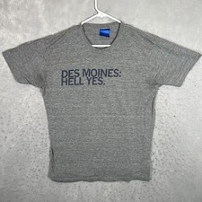 A1 Raygun Des Moines Iowa Hell Yes T Shirt Adult Large Gray USA Made Mens