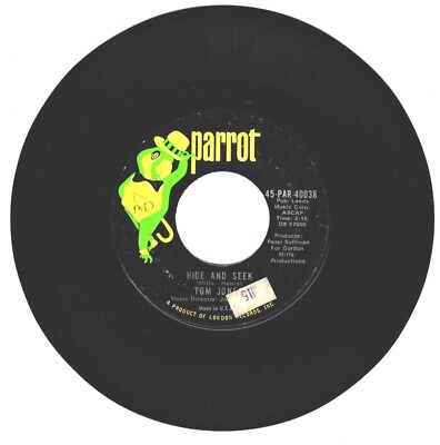 Tom Jones 45: Love Me Tonight / Hide and Seek; Parrot 40038; VG
