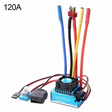 New 120A ESC Sensorless Brushless Speed Controller for 1:8 RC Car/Truck Crawler