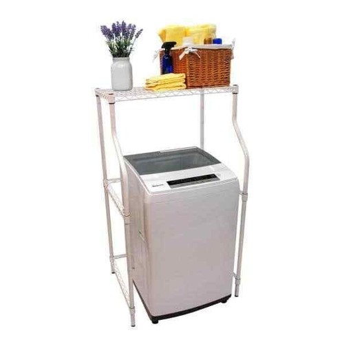 Compact Laundry Appliance Stand Stack Compact Dryer Over Top Washer Stand White - Picture 21 of 24