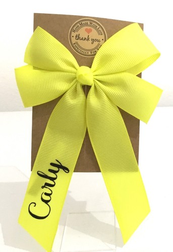 Personalised Girls Hair Bow Clip/Bobble School Uniform Hair Accessories - Picture 4 of 12