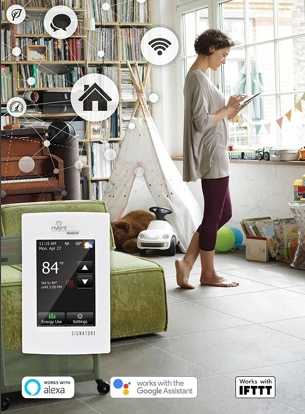 Termostato de calefacción programable con pantalla táctil WiFi NuHeat nVent AC0055 SIGNATURE Foto 3 de 4