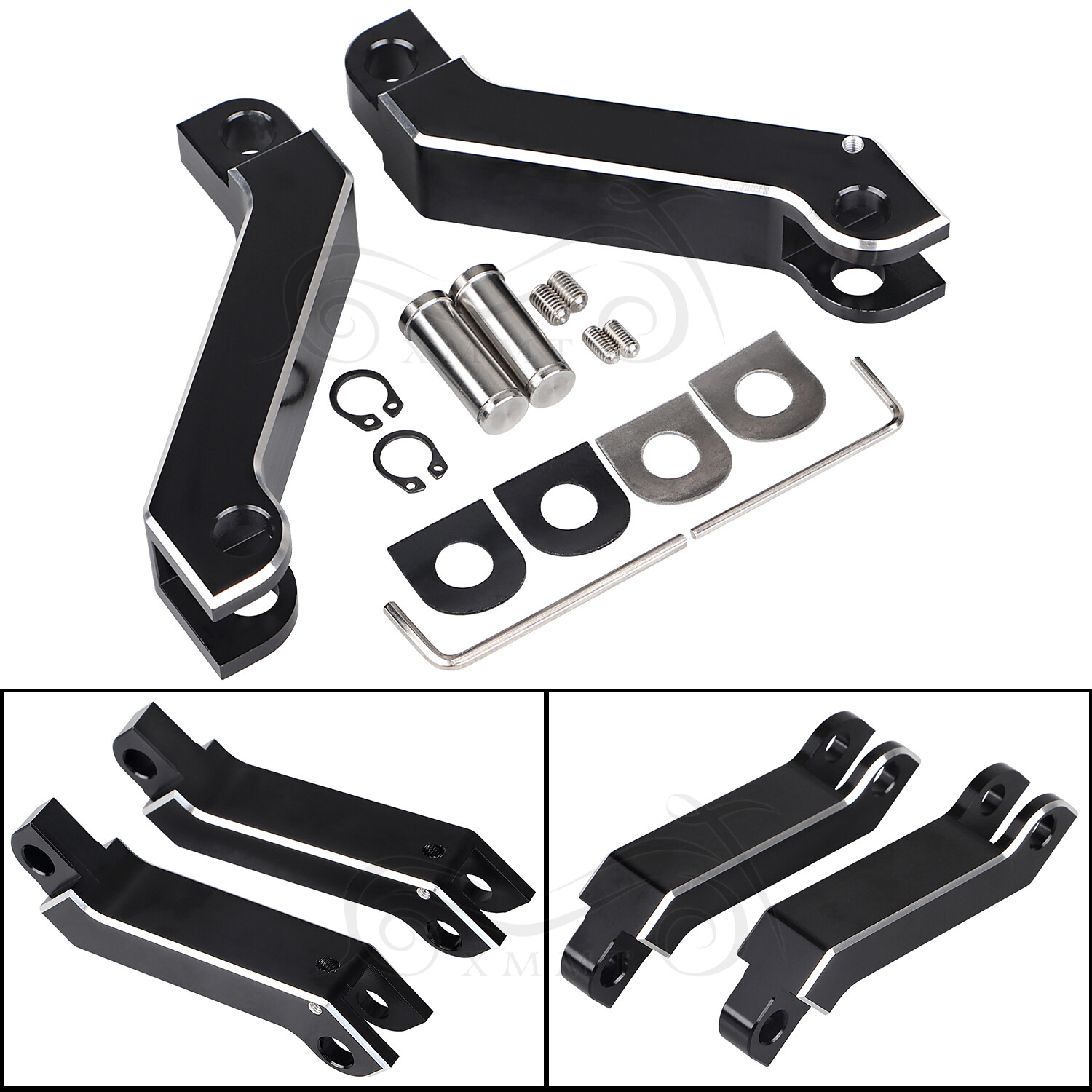 Male Mount Foot Peg Extensions For Harley Softail Driver Passenger