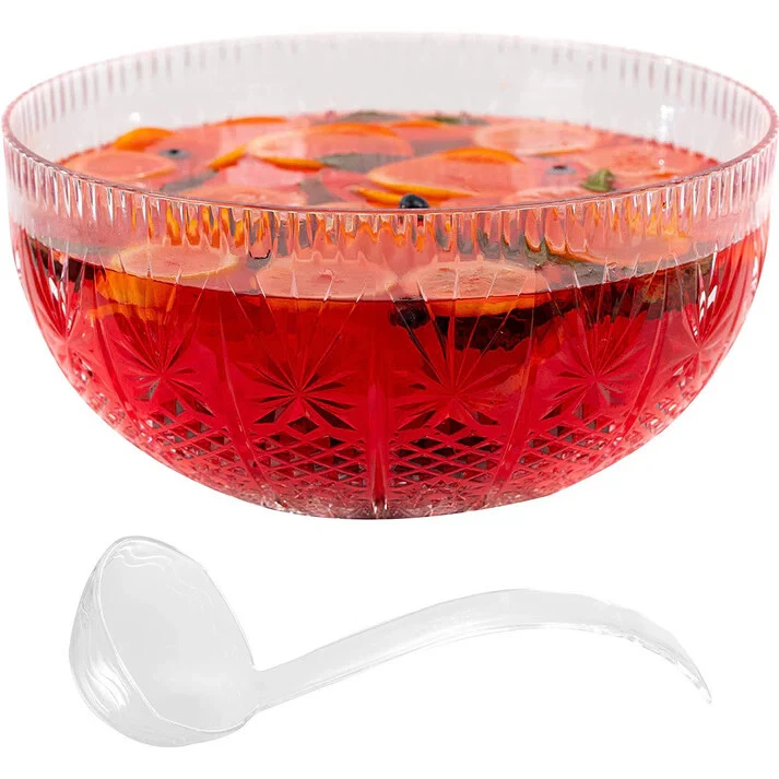 Elegante ponche de peso pesado premium transparente de 12 cuartos fiesta y boda Foto 2 de 3