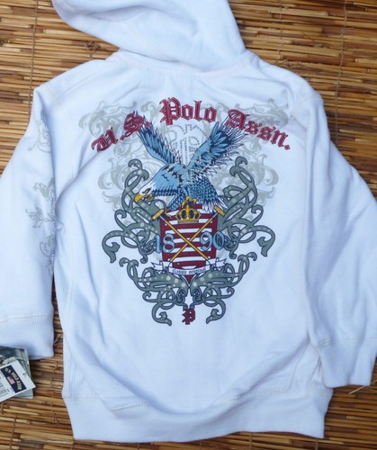 U. S. POLO ASSN. TODDLER GIRLS ZIPUP COTTON/POLY DESIGNER WHITE HOODIE LIST $28 - Picture 4 of 4