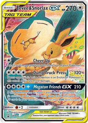 Damaged Eevee & Snorlax GX - SM169 - SM Black Star Promo Pokemon