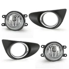 For 2012 2013 2014 Toyota Yaris Hatchback Clear Fog Lights w/Bezel Switch Wires