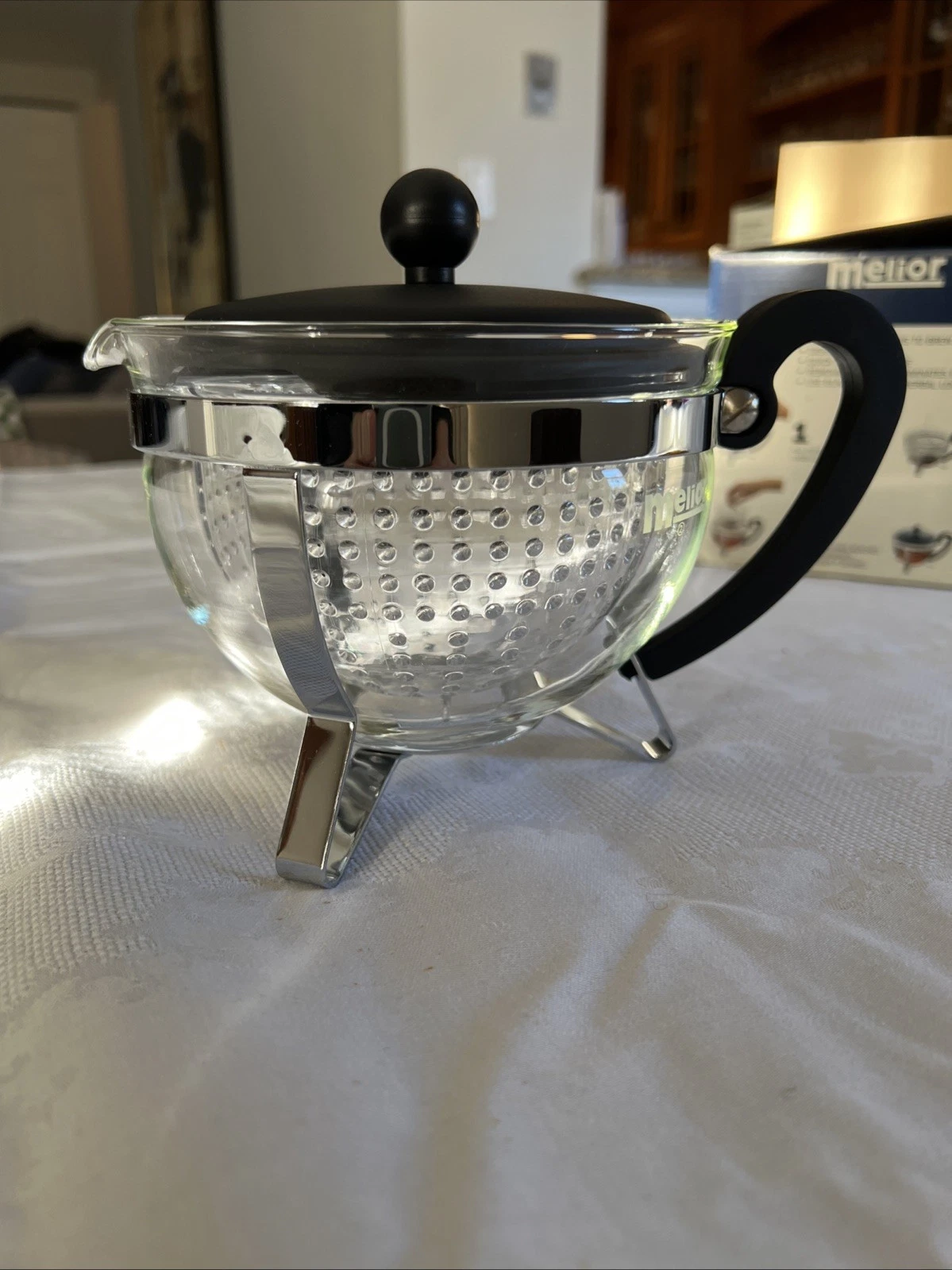 New Melior Beaubourg 4Cup/ 1 Liter/ 34oz Teapot Tea Pot Transparent Filter