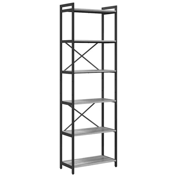 BüCherregal Grau Sonoma 60X30X189,5 Cm Holzwerkstoff Standregal-image