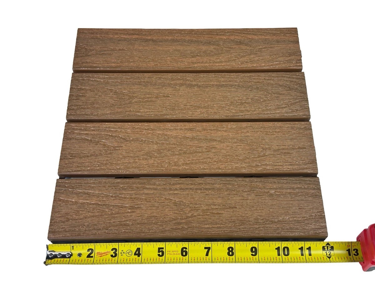 QTY 10) NewTechWood US-QD-ZX-TK Capped Composite Deck Tiles 12