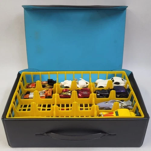 Assorted Vintage 1970s and 1980s Hot Wheels Cars with Matchbox Case