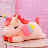 Einhorn Kuscheltier - 30Cm SüßEs Weiches PlüSchtier Schlafendes Unicorn