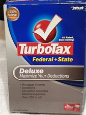 TURBO TAX YEAR 2007 INTUIT DELUXE FULL EDITION CD SOFTWARE FOR FEDERAL STATE