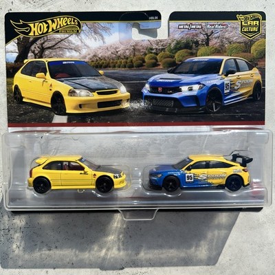 Hot Wheels Premium 2-Pack  99 Honda Civic Type R EK9 & Honda Civic Type R Spoon
