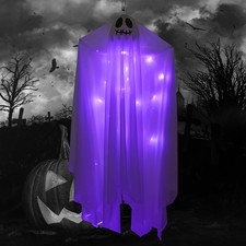 Halloween Hanging Ghost Decoration, Light up 47 Inch Halloween Party Glowing Gho