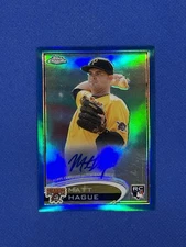 2012 Topps Chrome Rookie Auto Blue Refractor /199 Matt Hague #190 Autograph RC