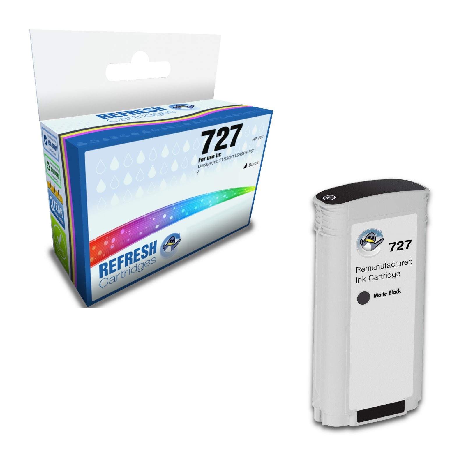 Refresh Cartridges Replacement Black 727 Ink Compatible With HP Printers