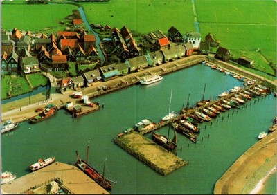 Marken Netherlands View of the Harbour Color Continental Postcard A235