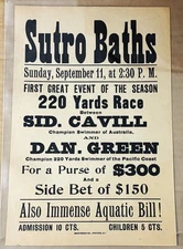 Dan Green Sid Cavill / EARLY SUTRO BATHS FLYER 1898
