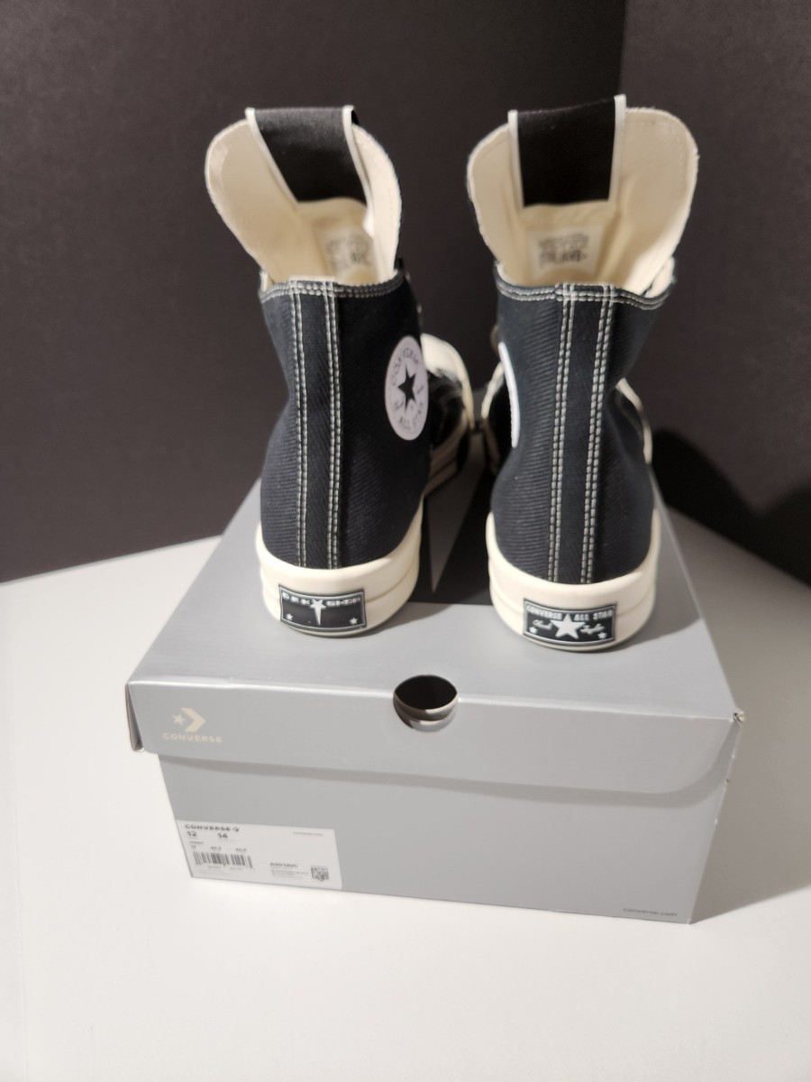 Converse x DRKSHDW DRKSTAR HI Black Chuck 70 Rick Owens Mens Size