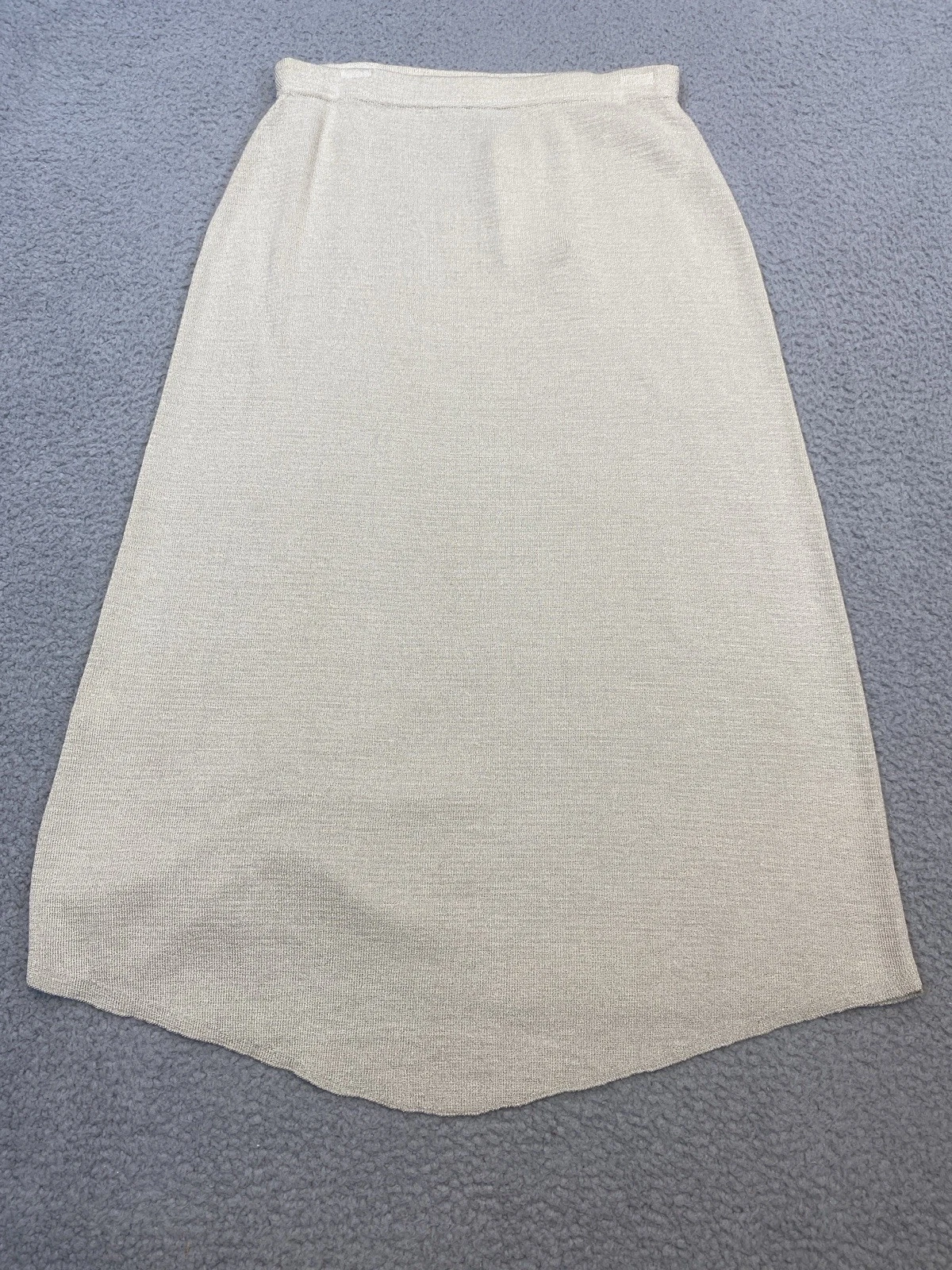 Roni Bis Pencil Skirt Women's Medium Knit Khaki Maxi Back Scrunch Elastic Waist