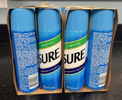 #ad Vintage 1988 Sure Anti Perspirant amp; Deodorant Unscented 6 Oz Can Box Of 12 Cans $56.69