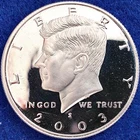 2003-S Kennedy Silver Half Dollar DCAM Ch Proof