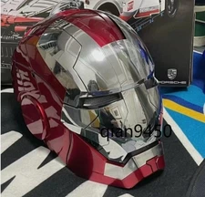 Autoking Iron Man Silver Helmet 1/1 MK5 Voice-controlled Mask US Stock New Gift