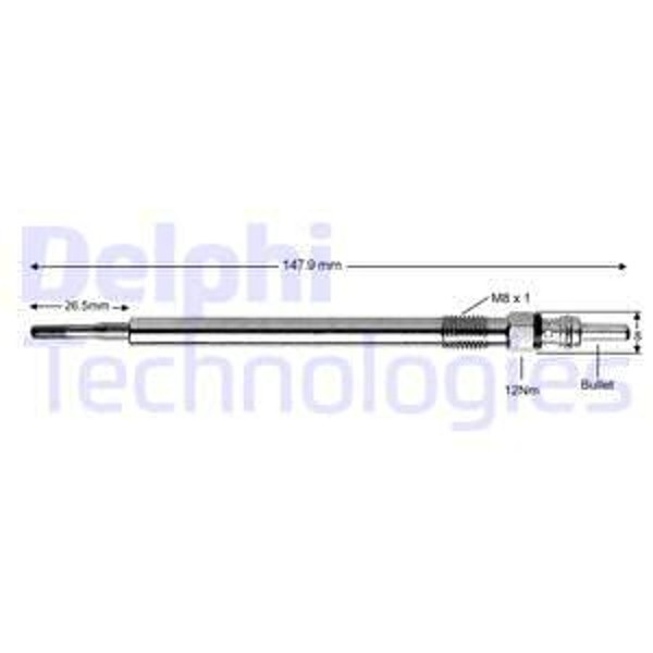 Delphi GlüHkerze HDS428 FüR Mitsubishi 454 Colt Smart Forfour 11,5V M8 X 1.0 6-image