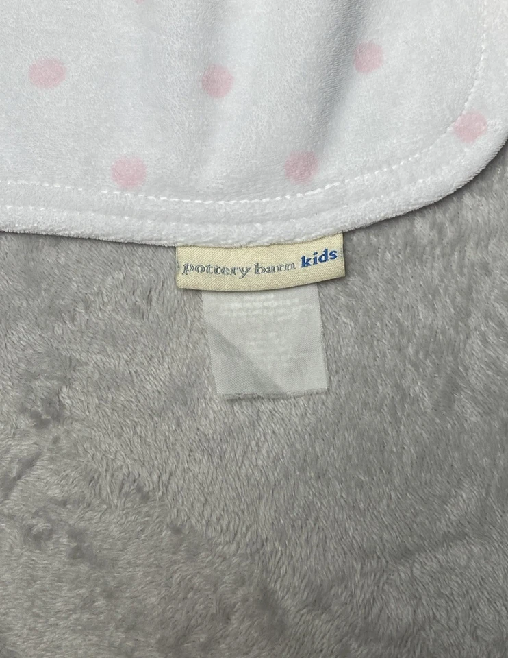 Manta Pottery Barn Niños Rosa y Blanco Lunares Rayas Suave Felpa Bebé Niña Foto 3 de 4