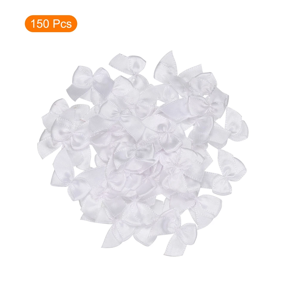 150Pcs мини лента бант 1» мини ткани атласная лента цветок банты белый - Изображение 3 из 4