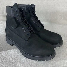 Timberland Premium 6 in Mens Boots 12 M Black Nubuck Waterproof Insulated NEW