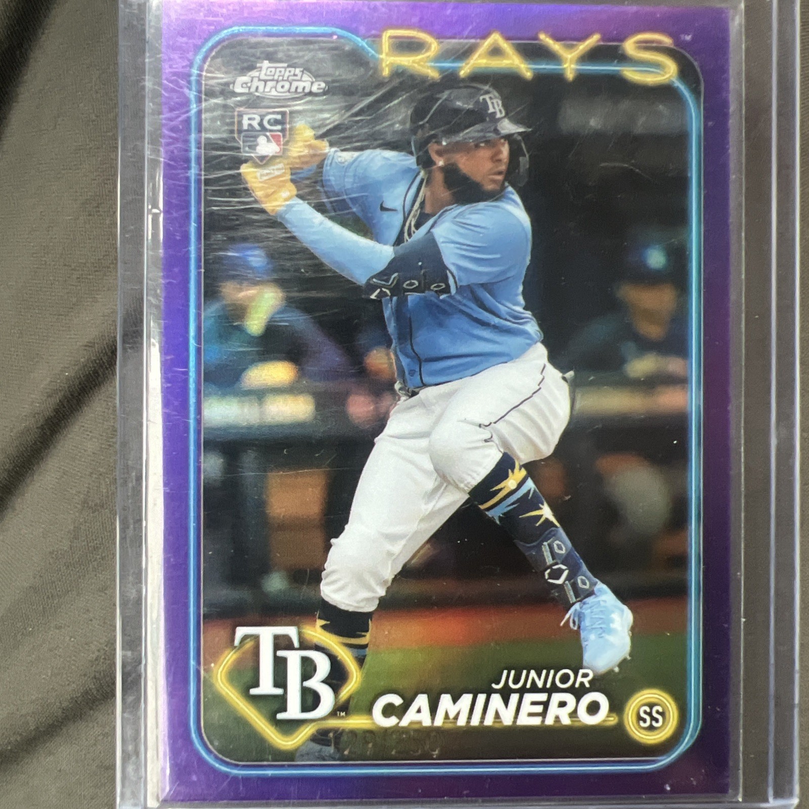 2024 Topps Chrome - Junior Caminero #213 Purple Refractor /250 (RC)