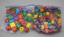 Primary Lacing Beads Melissa and Doug 3lbs Wooden Beads EUC Practice Preschool