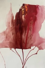 Abstract Mixed Media Ink Watercolor Painting on 12 X 18” Paper Contemporary