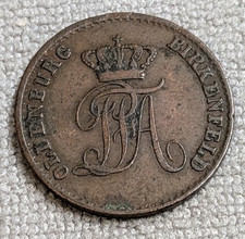 1848 German States BIRKENFELD 2 Pfennige KM# 7 Low Mintage