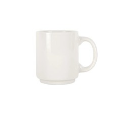 Tuxton China Inc BEM-110S DuraTux 11 oz. Eggshell Ceramic Ranier Mug - 2 Doz