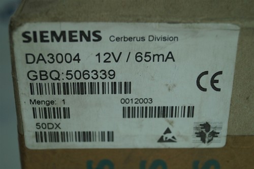 Siemens Cerberus Division DA3004 Gbq 506339 - Photo 3 sur 4