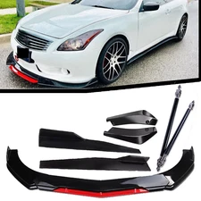 Front Bumper Lip Splitter Spoiler Body Kit + Side Skirt For Infiniti Q50 Glossy